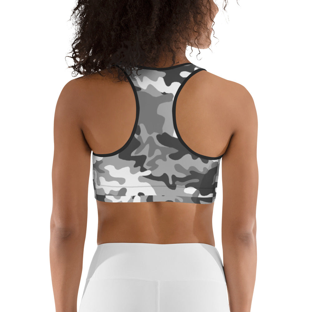 Light camo sports bra