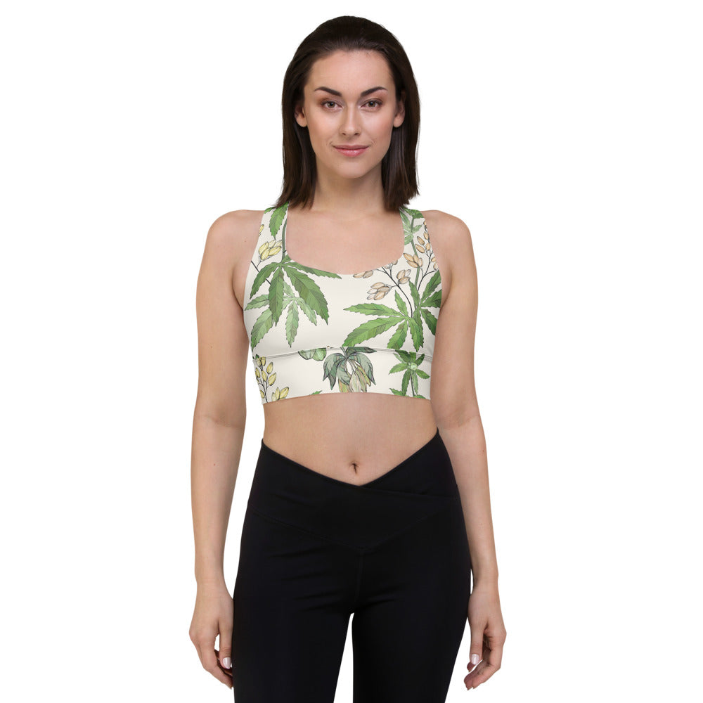 Longline Floral Sports Bra