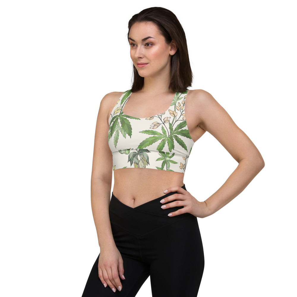 Longline Floral Sports Bra