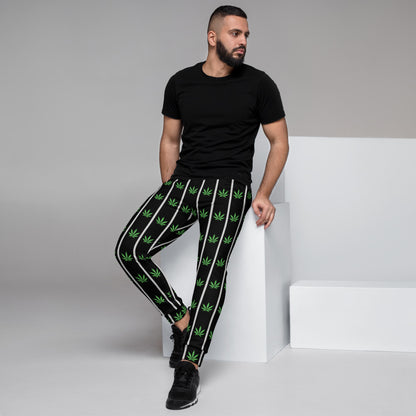 Black Cannabis Print Joggers