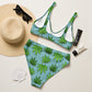 Blue Cannabis High-waisted bikini