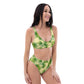 High-waisted bikini Cannabis Print