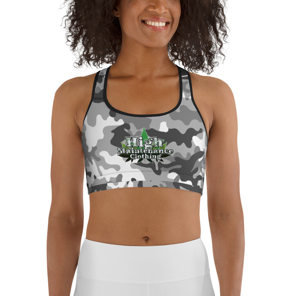 Light camo sports bra