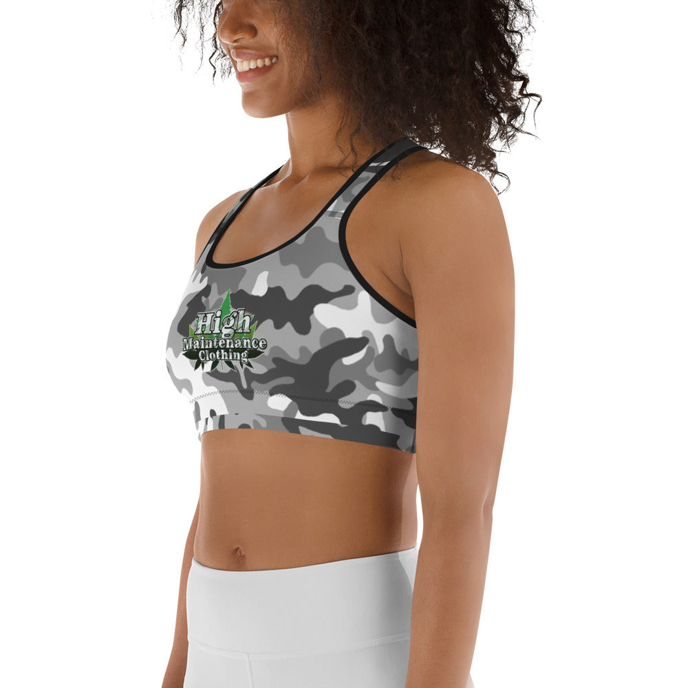 Light camo sports bra