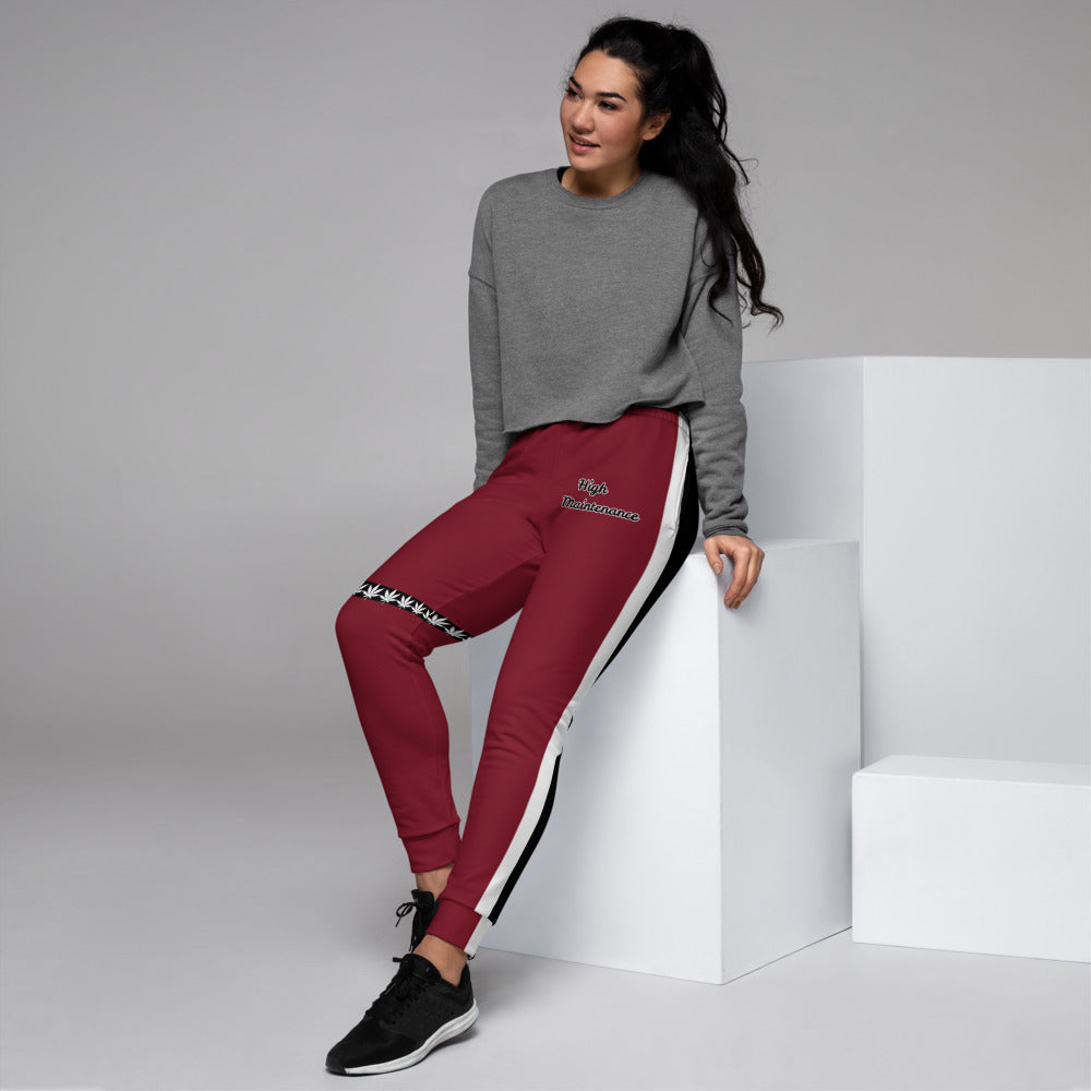 Women's Burgundy Joggers