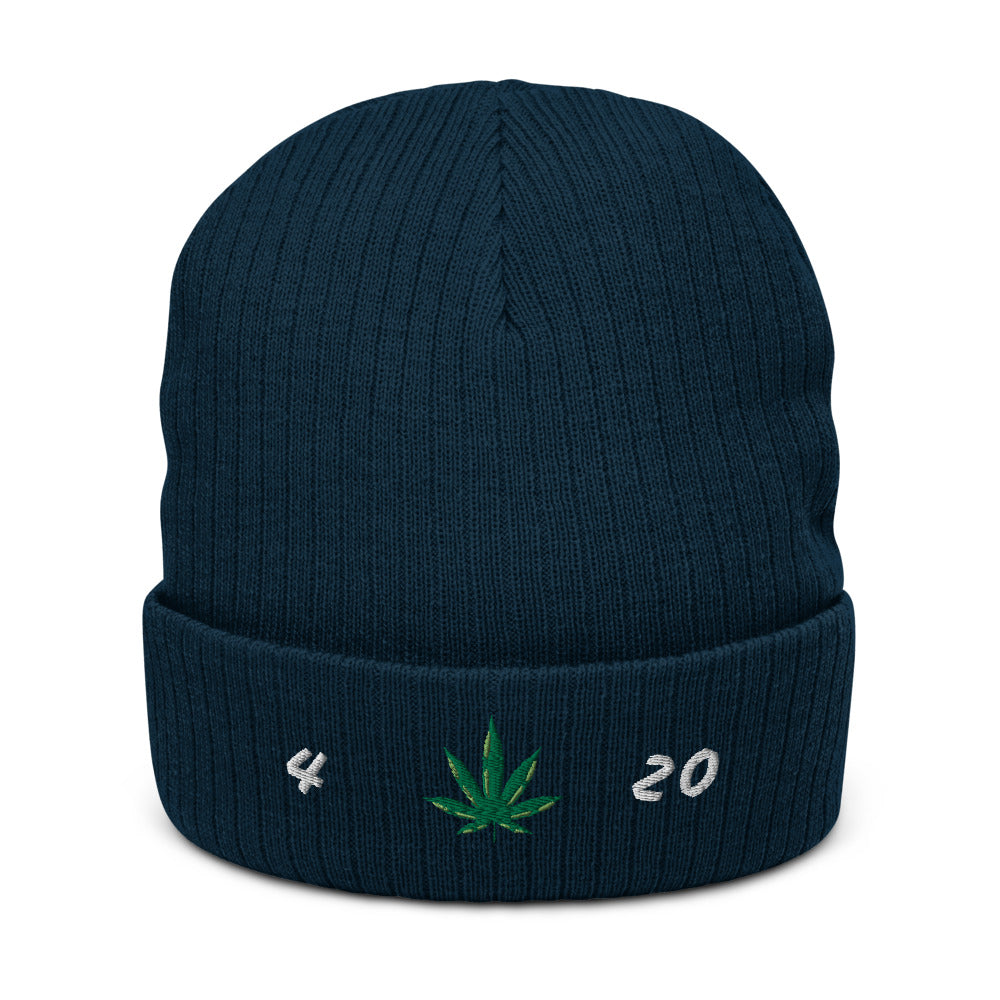 Cannabis logo cuffed beanie