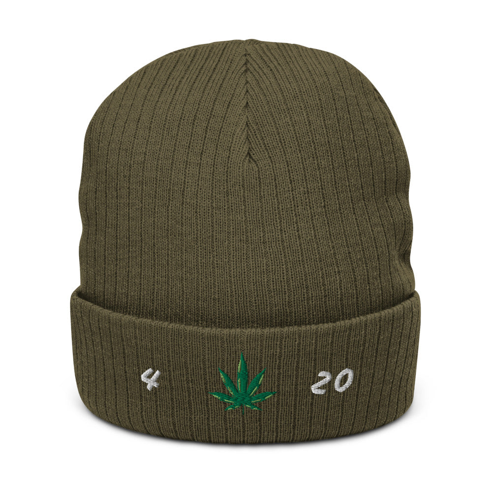 Cannabis logo cuffed beanie