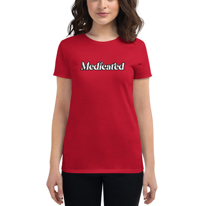 Women's Red Medicated T-Shirt